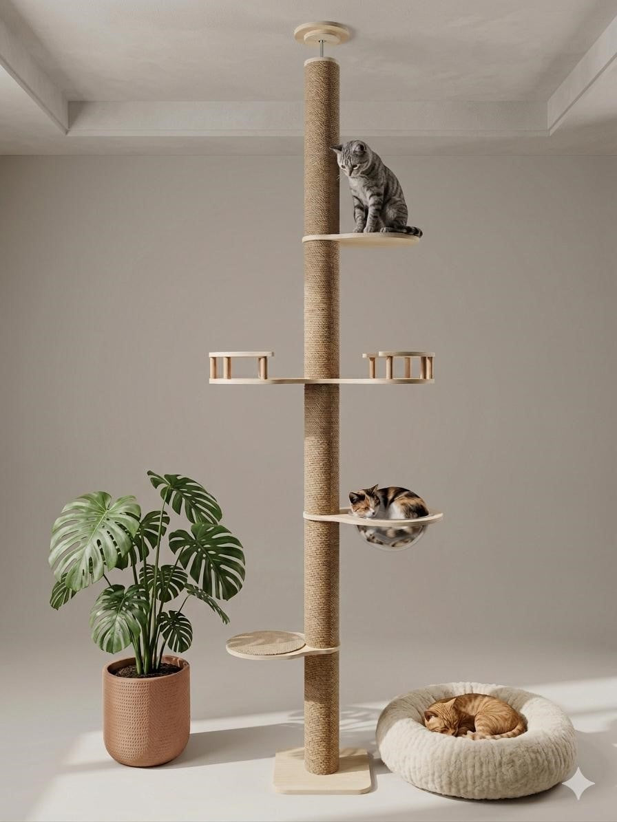 Premium/Lüks Kedi Kulesi, Kedi Evi ve Tırmalama Kulesi, Kedi Kulesi,(Size Özel Yükseklik)