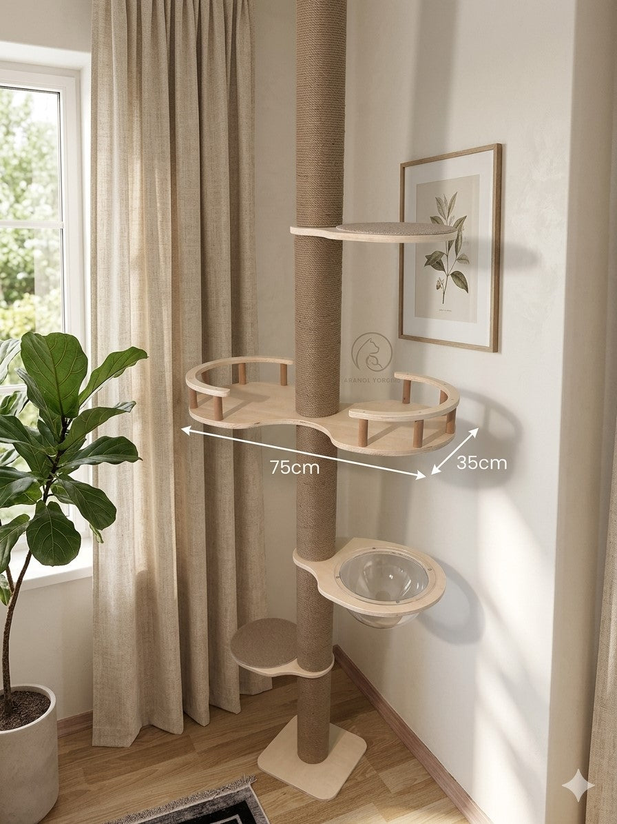 Premium/Lüks Kedi Kulesi, Kedi Evi ve Tırmalama Kulesi, Kedi Kulesi,(Size Özel Yükseklik)