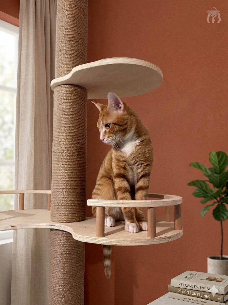 Premium/Lüks Kedi Kulesi, Kedi Evi ve Tırmalama Kulesi, Kedi Kulesi,(Size Özel Yükseklik)